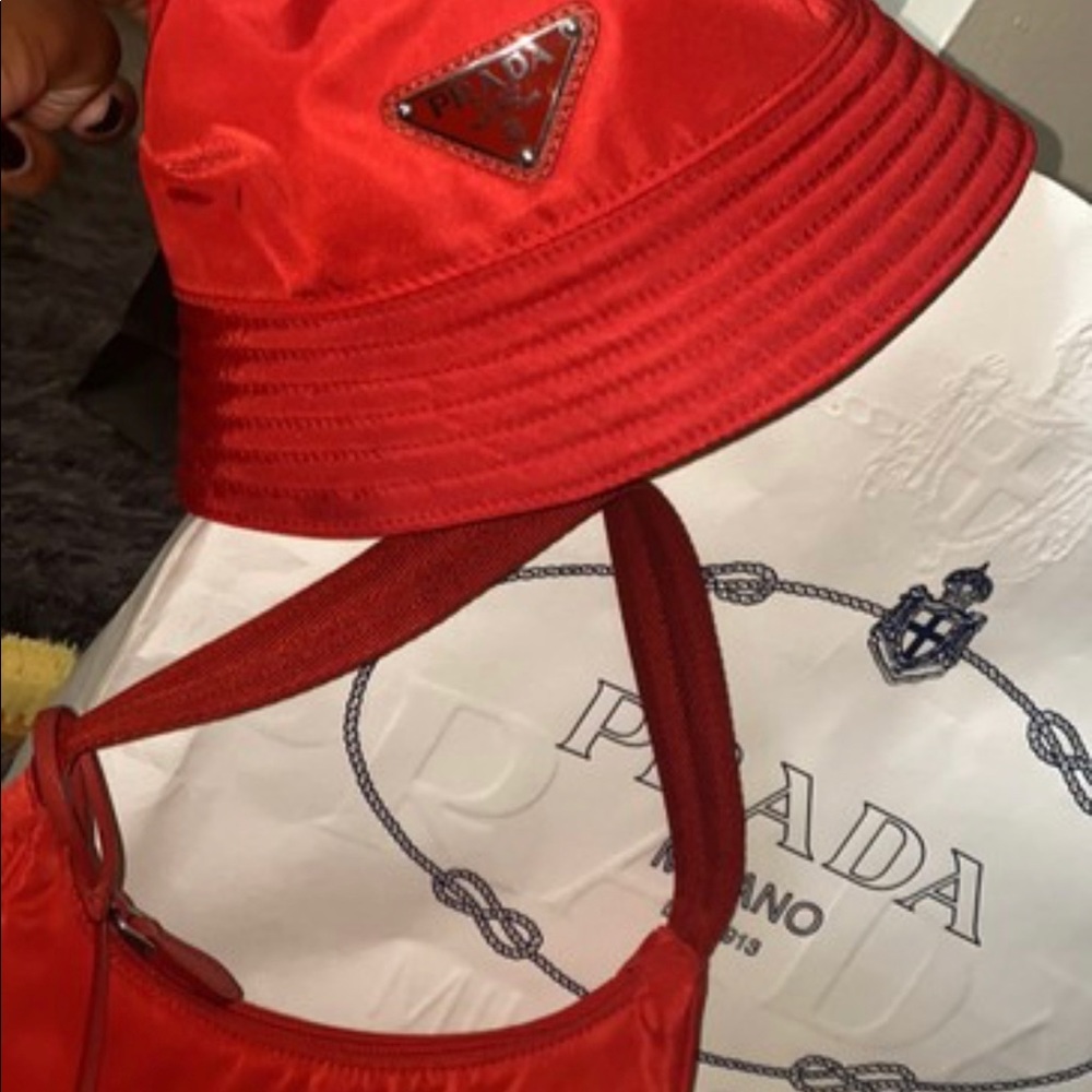 Prada Nylon Bucket Hat & Re-Edition Bag